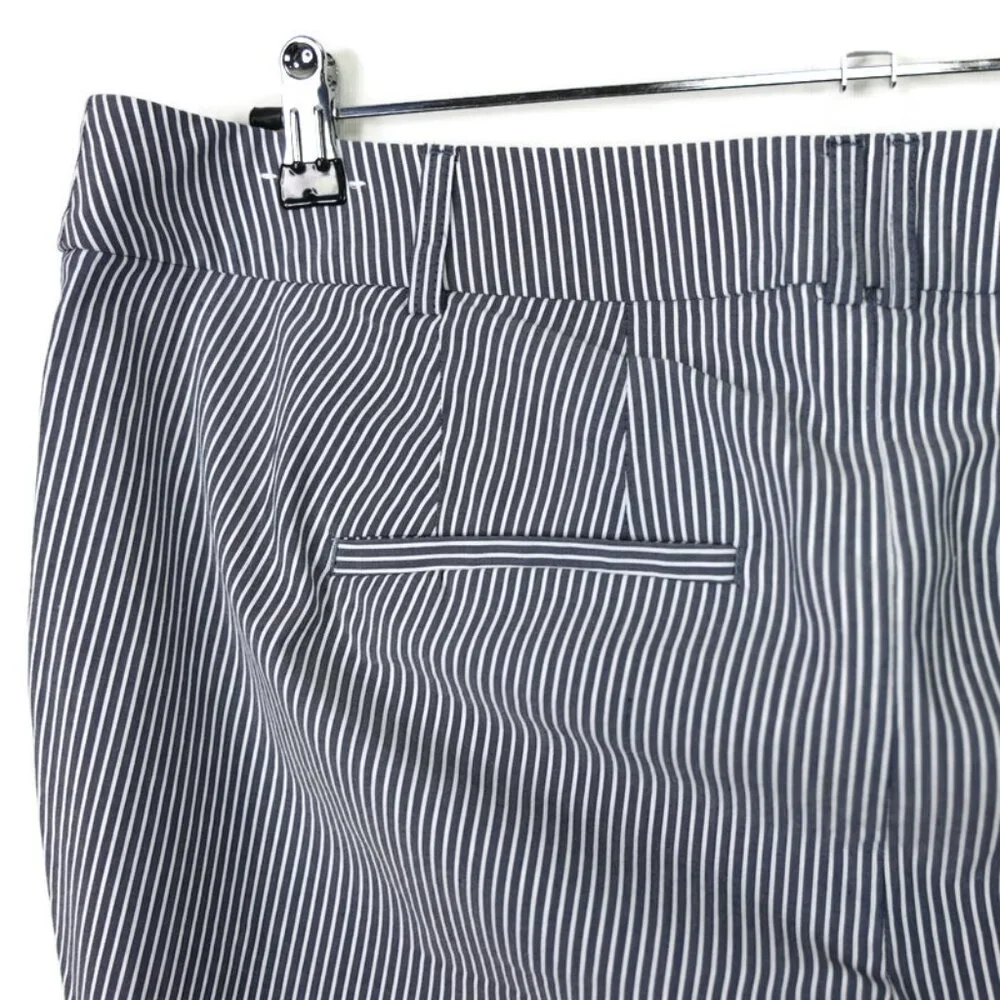 Lane Bryant The Allie Blue Grey White Striped Capri Pants Size 14‎ Stretch